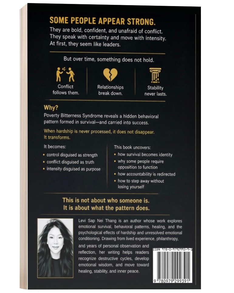 Poverty Bitterness Syndrome Book Back Cover by Levi Sap Nei Thang